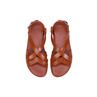 Hazel Women's Fashion Magazine Leather Sandal Tan