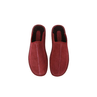 John Men's Fashion Cow Split Leather Fur Mules