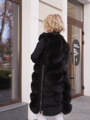 Genuine Polar Fox Fur Vest – 90 cm Longline