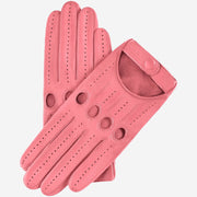 Alessa (pink) - Classic lambskin leather driving gloves