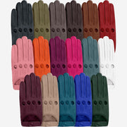 Alessa (turquoise) - Classic lambskin leather driving gloves