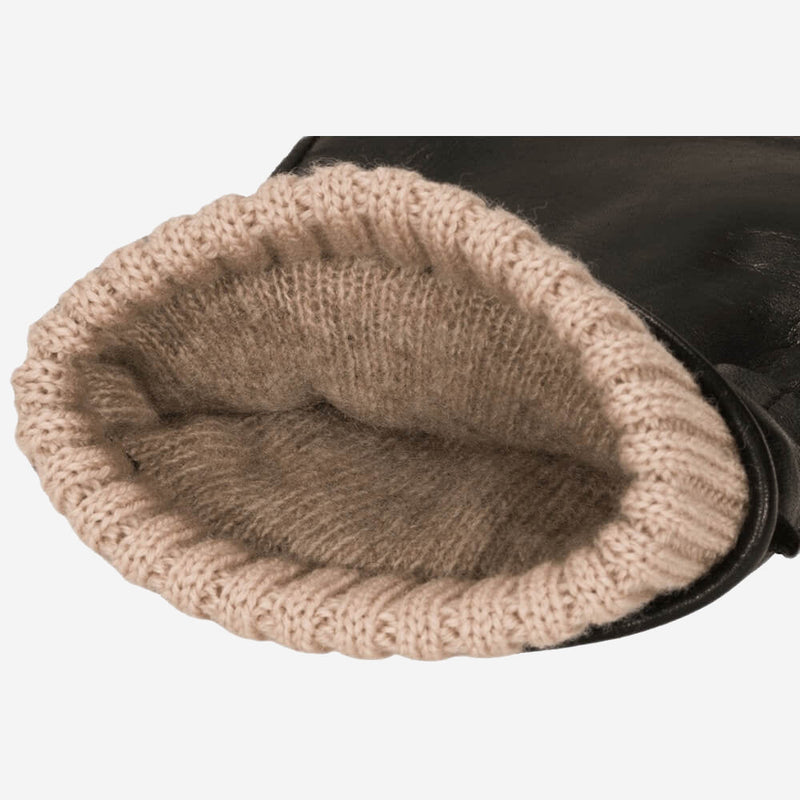 Alonzo (black) - Lambskin leather gloves with cashmere lining & touchscreen feature