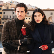 Alonzo (black) - Lambskin leather gloves with cashmere lining & touchscreen feature