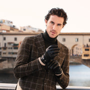 Alonzo (black) - Lambskin leather gloves with cashmere lining & touchscreen feature