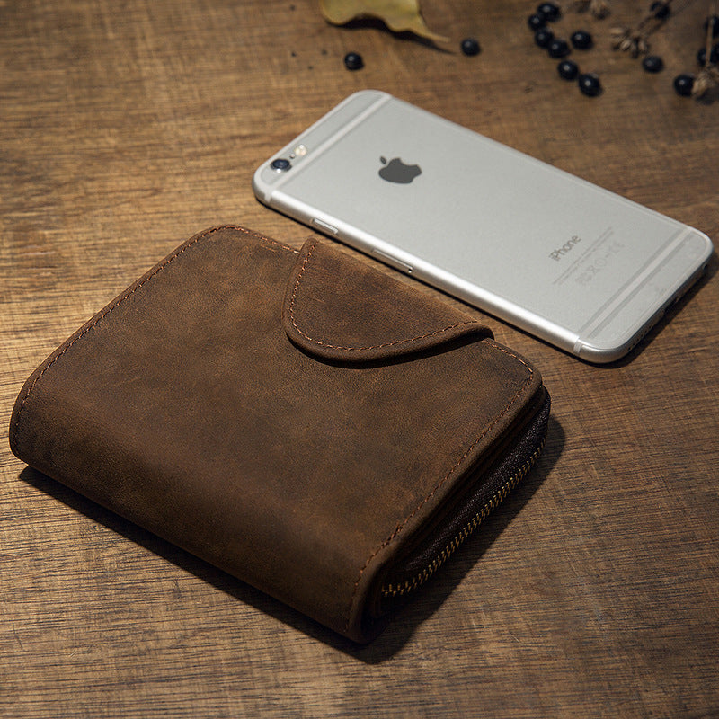 Full Grain Leather Trifold Wallet for Men