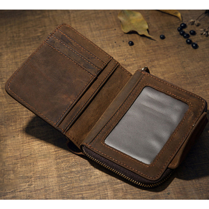 Full Grain Leather Trifold Wallet for Men