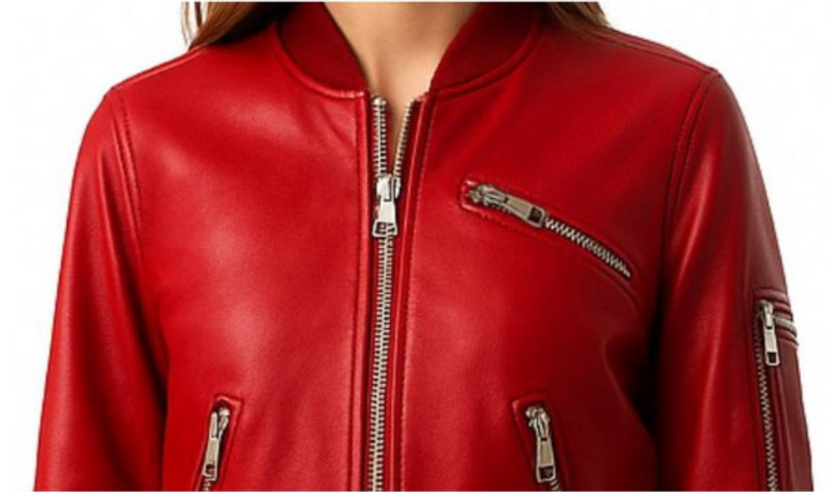 Audrey Leather Red Jacket – Stylish Women’s Red Leather Jacket