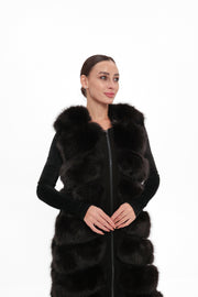 Genuine Polar Fox Fur Vest – 90 cm Longline