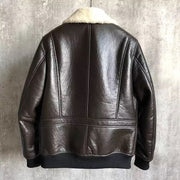 B3 Bomber Jacket Natural Sheep Fur Coat – Winter Warm Sheepskin Jacket