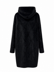 Rei Reversible Faux Fur & Suede Coat in Black