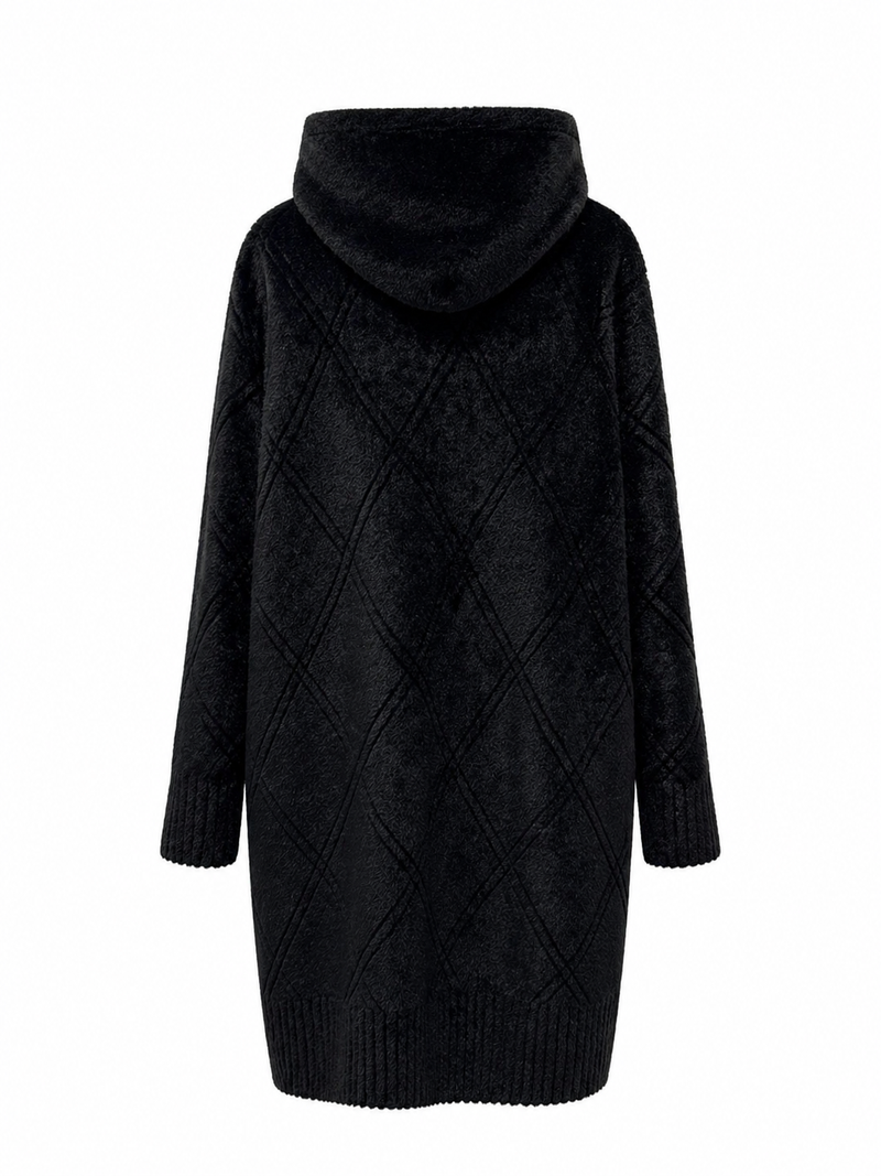 Rei Reversible Faux Fur & Suede Coat in Black