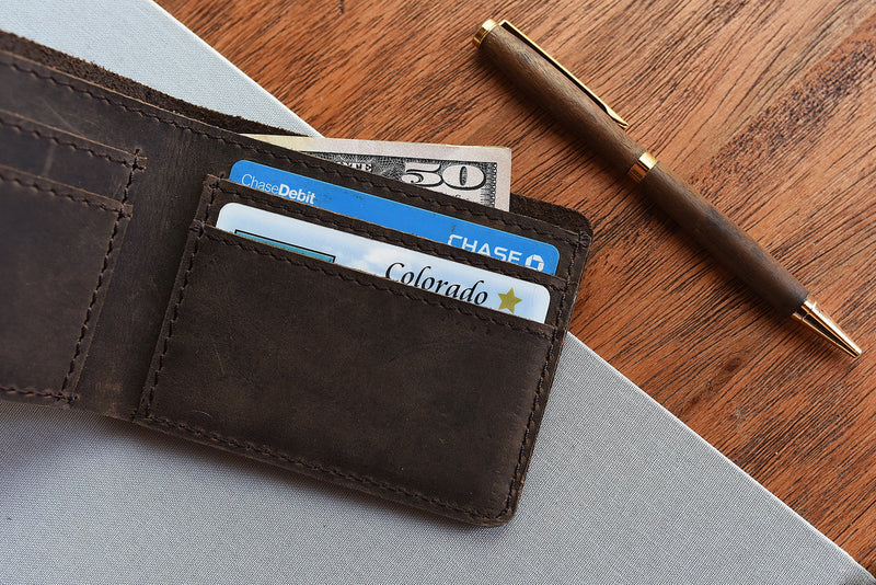 Compact Leather Four Card Wallet