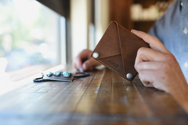 Leather Wing Fold Card Case