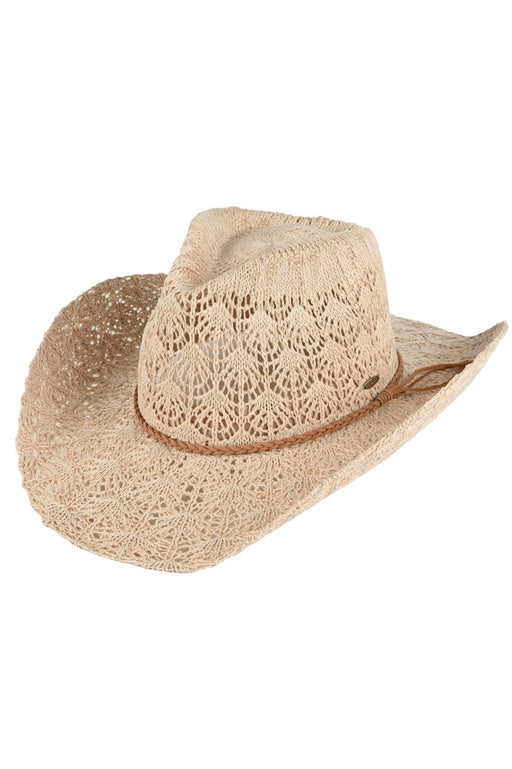 Women's Horseshoe Lace Knitting Cowboy Hat