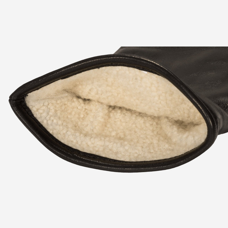 Bella (black) - lambskin leather gloves with lambswool lining & touchscreen feature
