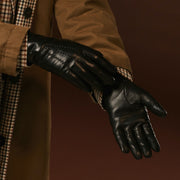 Bella (black) - lambskin leather gloves with lambswool lining & touchscreen feature