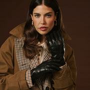 Bella (black) - lambskin leather gloves with lambswool lining & touchscreen feature
