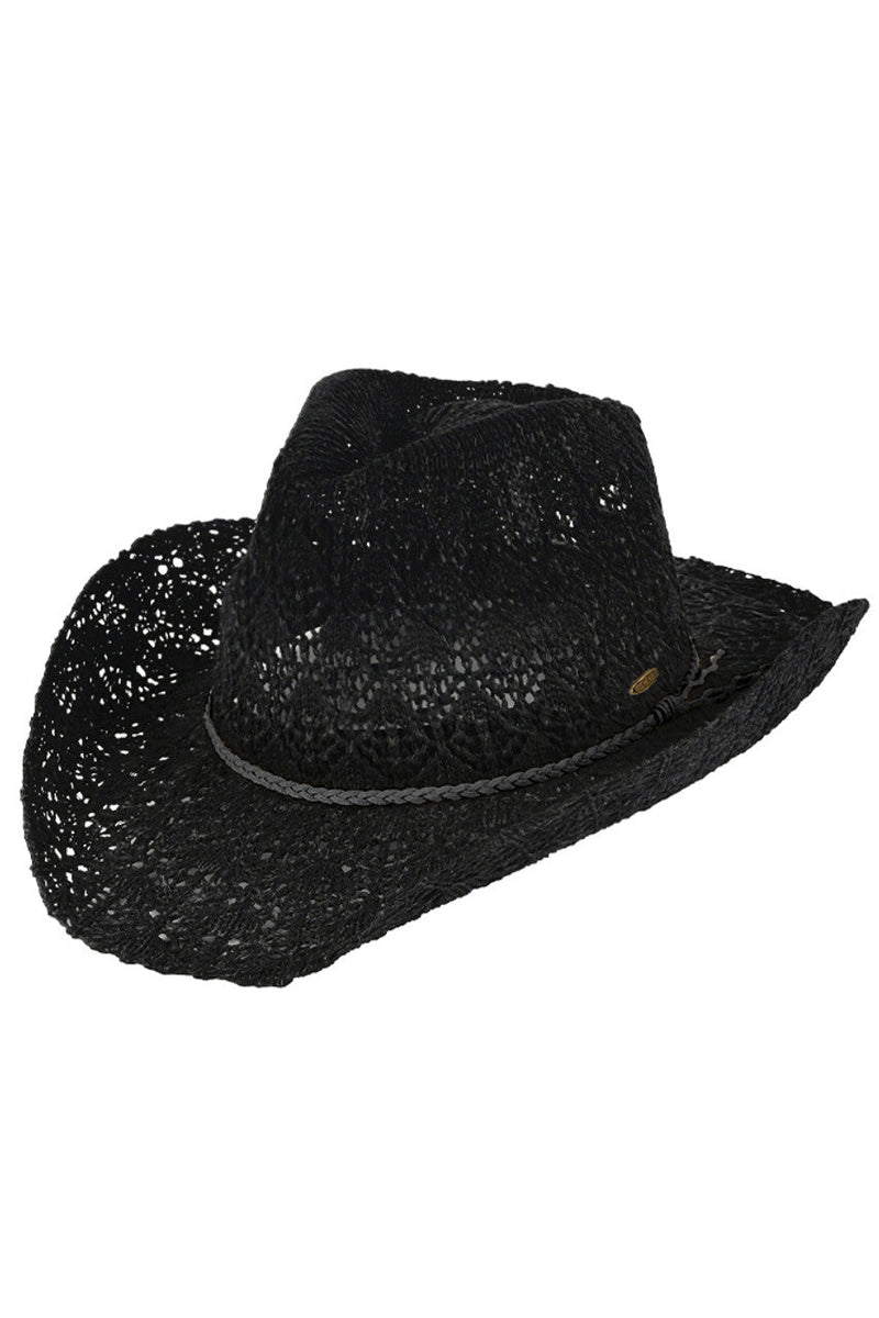 Women's Horseshoe Lace Knitting Cowboy Hat