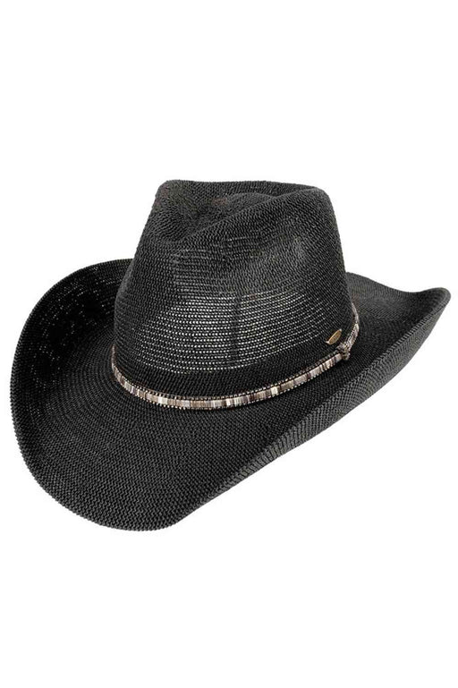 Multicolored Trim Band Knitted Cowboy Hat
