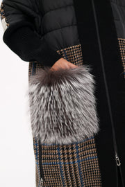 Silver Fox Wool Cashmere Coat with Detachable Fur