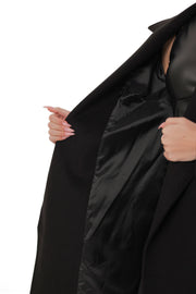 Black Cashmere Wool Blend Overcoat