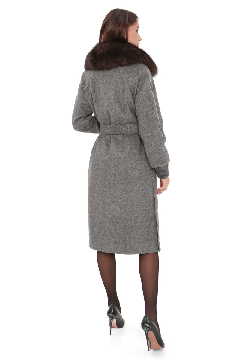 Genuine Polar Fox Wool Coat