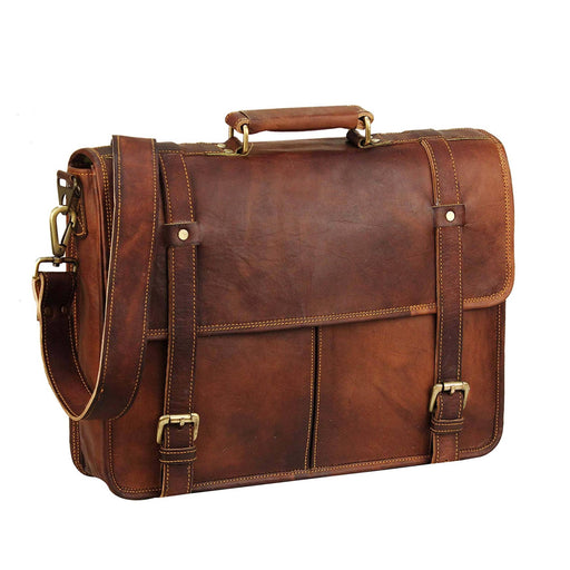 The Chicago Messenger Vintage Brown Leather Laptop Bag