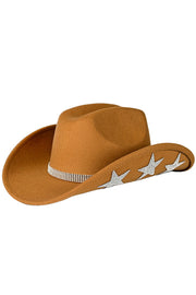 American Flag Star Stone Vegan Felt Cowboy Hat