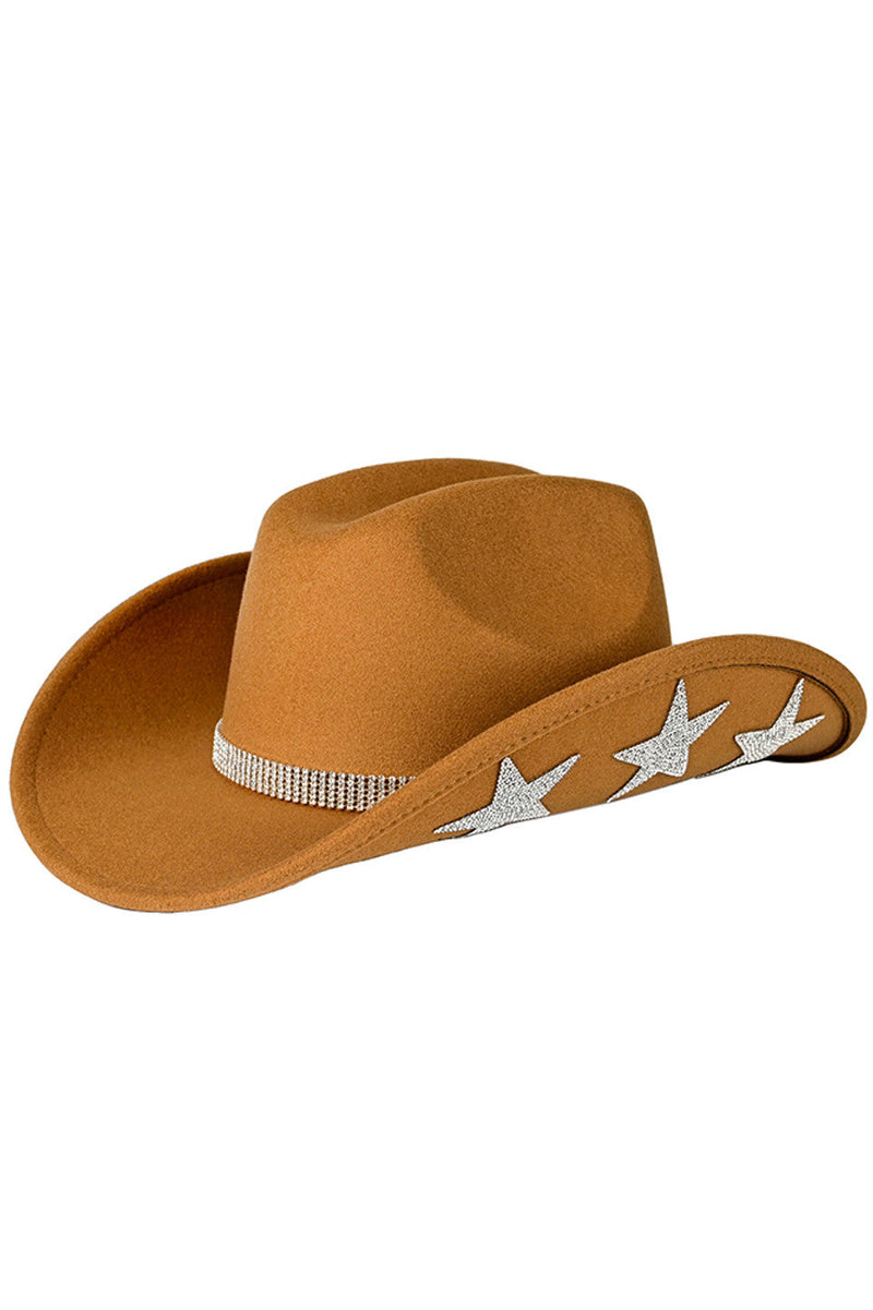 American Flag Star Stone Vegan Felt Cowboy Hat