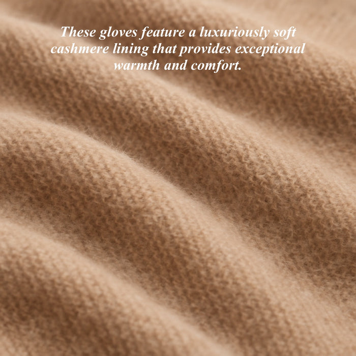 Alonzo (black) - Italian lambskin leather gloves with cashmere lining & touchscreen feature