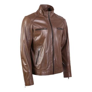 Cuomo Men's Choco Brown Leather Jacket