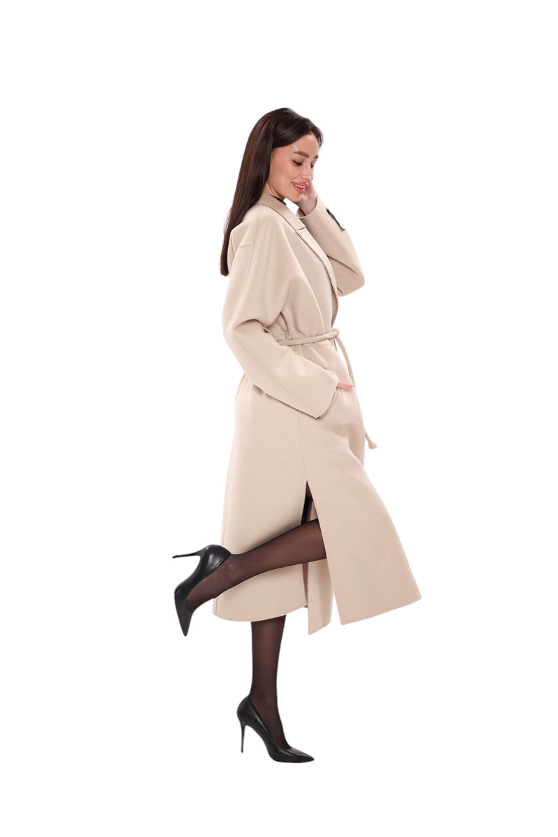 Margaret Royal Creme Wool Cashmere Coat