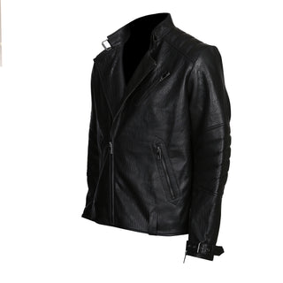 David Genuine Leather Biker Jacket Black