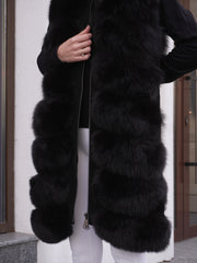 Genuine Polar Fox Fur Vest – 90 cm Longline