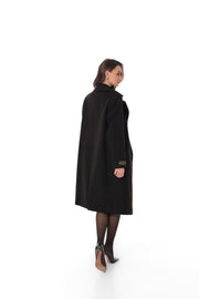 Black Cashmere Wool Blend Overcoat