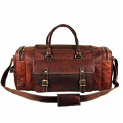 Vintage Brown Goat Leather Duffle