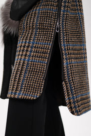 Silver Fox Wool Cashmere Coat with Detachable Fur