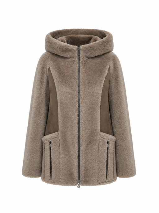 Drew Reversible Faux Fur Suede Hooded Jacket