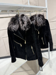 Genuine Silver Fox Trim Coat
