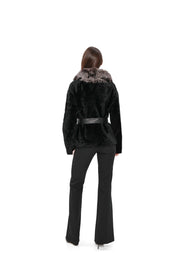 Genuine Silver Fox Trim Coat
