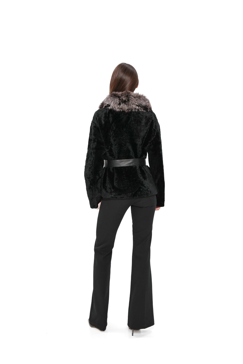 Genuine Silver Fox Trim Coat