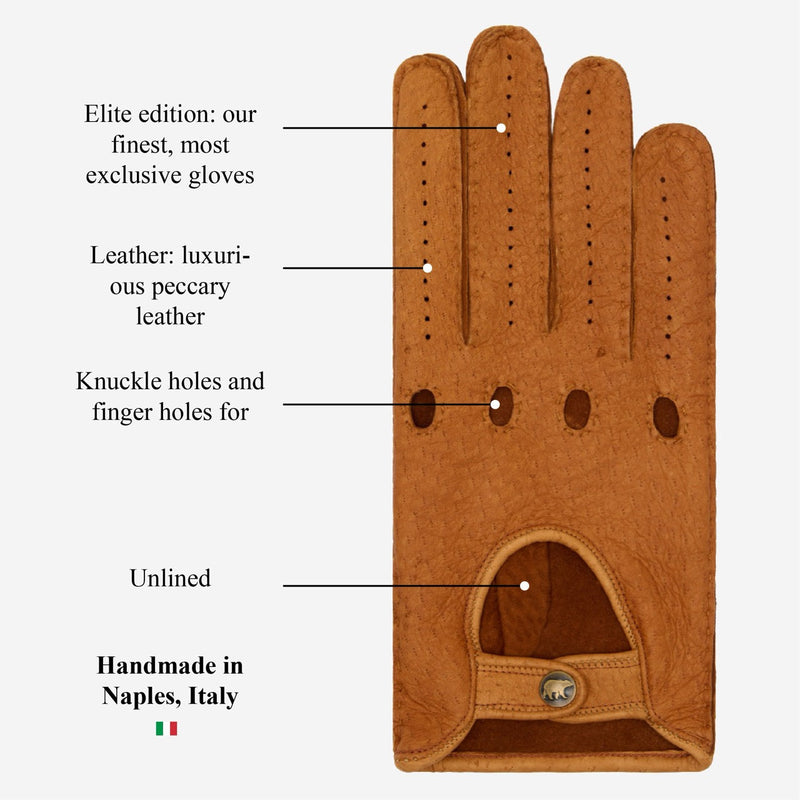 Marcello (brown) – Luxurious peccary driving gloves