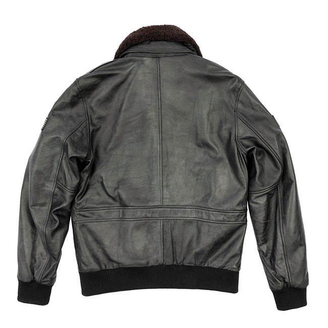 US Flag Flight Mens Pilot Leather Jacket