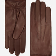Francesca (brown) - lambskin leather gloves with brown rabbit fur lining
