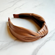 Leather Knotted Headband Elegant Classic Hair Accessory for Women