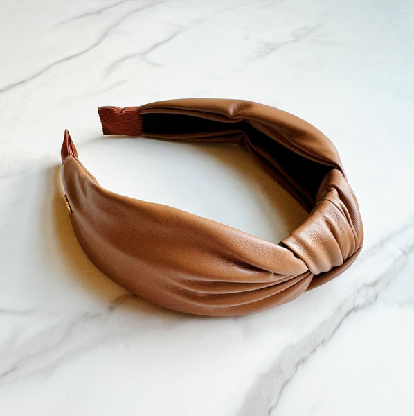 Leather Knotted Headband Elegant Classic Hair Accessory for Women