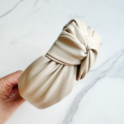 Leather Knotted Headband Elegant Classic Hair Accessory for Women