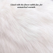Marco (black) - Lambskin leather gloves with white rabbit fur lining