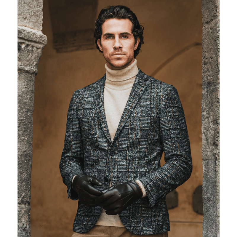 Giovanni (black) - Classic lambskin leather gloves with cashmere lining & touchscreen feature