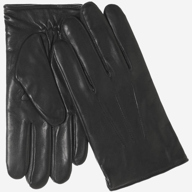 Giovanni (black) - Classic lambskin leather gloves with cashmere lining
